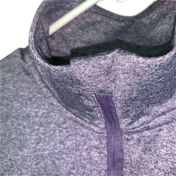 Reebok Jacket Women S Athletic Quarter Zip Stretch Pull Over Purple Grey Nylon - Picture 2 of 14